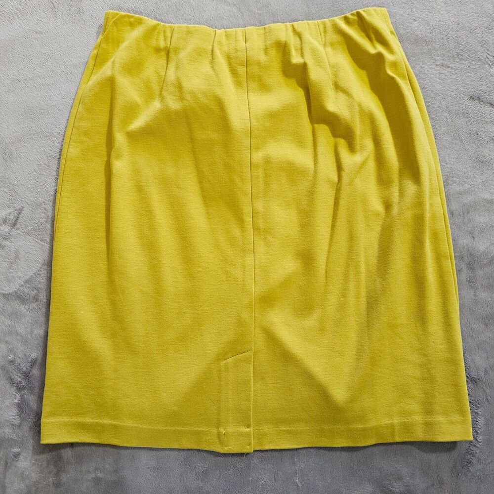 J Jill Skirt Womens Small Petite Yellow Straight Pencil Mini Short Elastic Waist - Picture 7 of 8